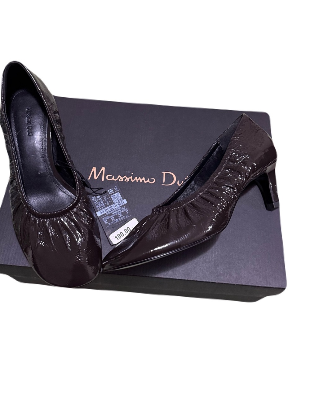 Massimo Dutti Women's Dark Brown Patent heels